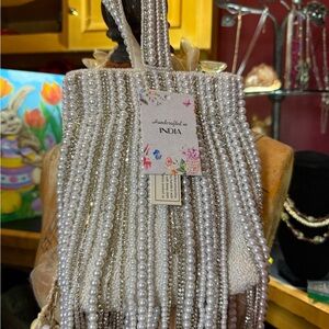 Elegant Pearl Beaded Handbag